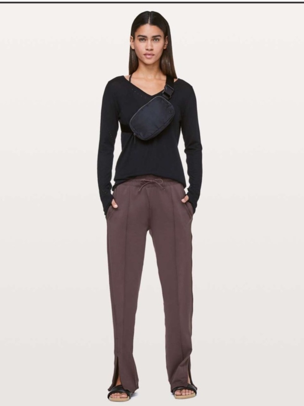 Lululemon Greatest Stride Pant *31” in Black Satin Maroon, women’s size 10